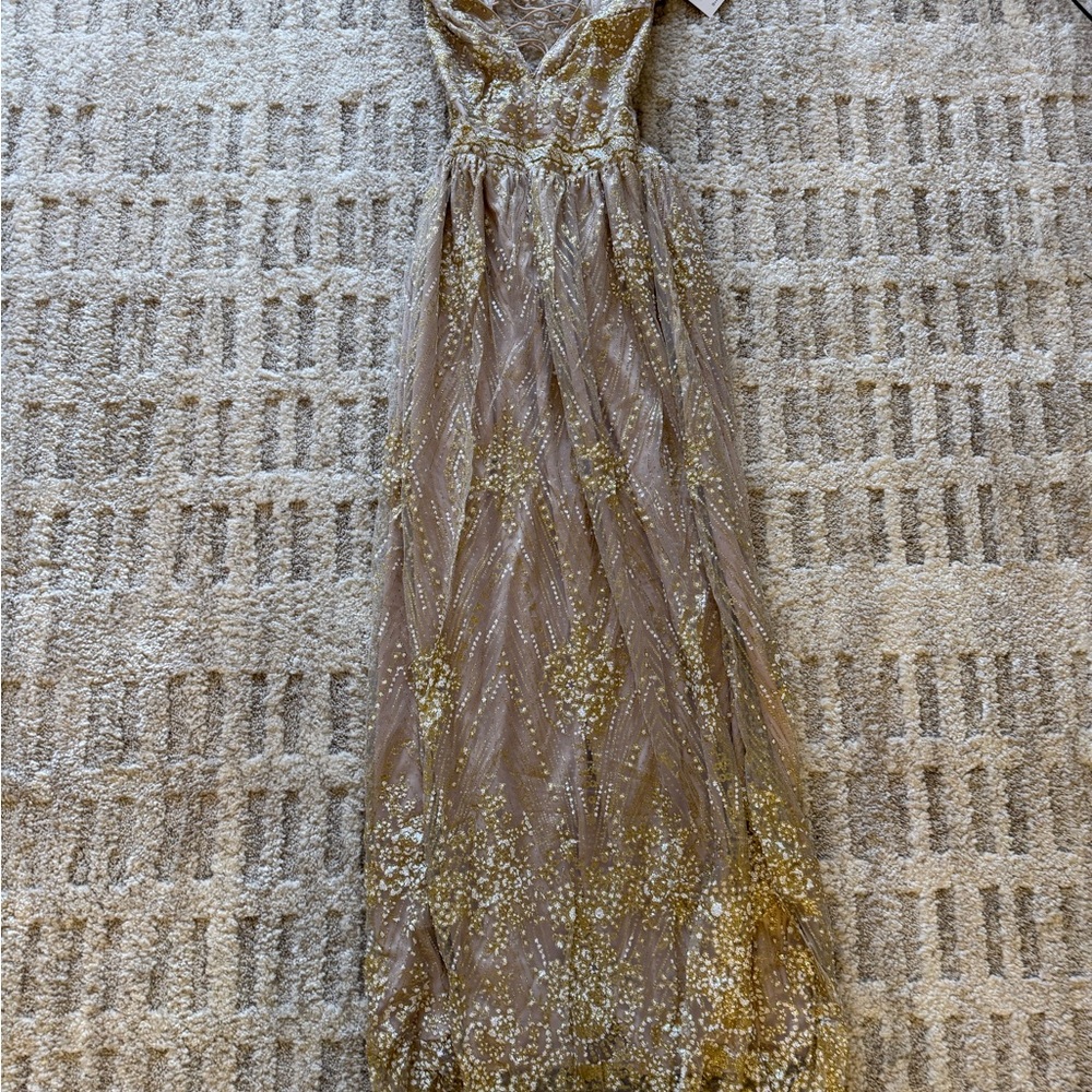 GOLD ON THE CEILING MAXI DRESS CHAMPAGNE
